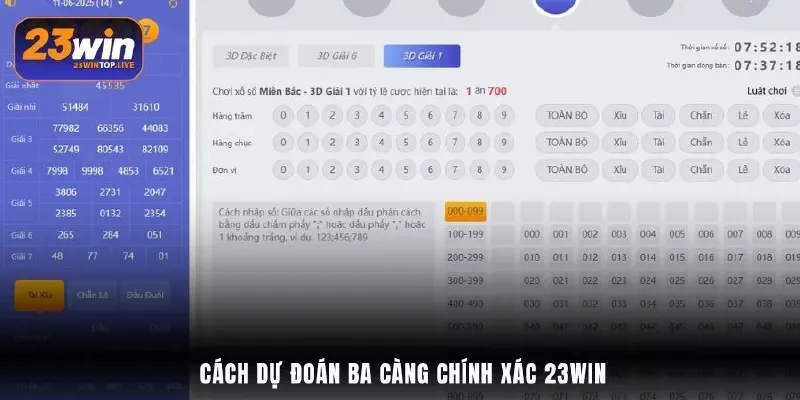 Cách dự đoán ba càng chính xác 23Win