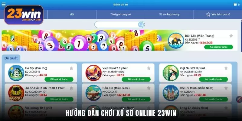 Hướng dẫn chơi xổ số online 23Win