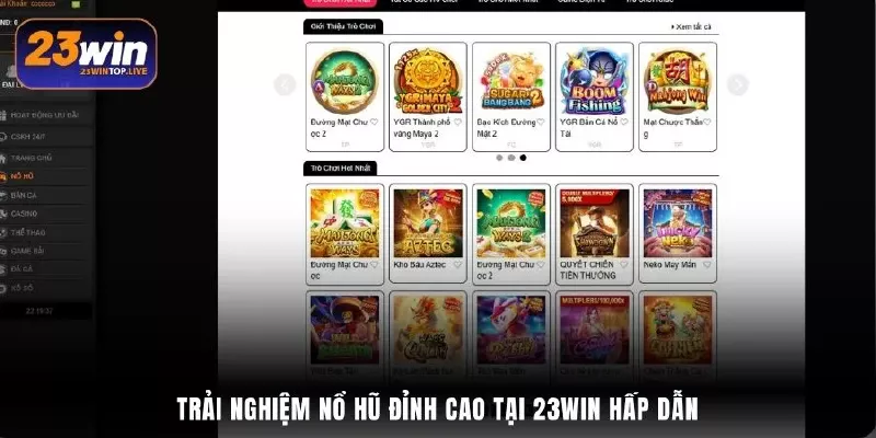 Trải nghiệm nổ hũ đỉnh cao tại 23Win hấp dẫn