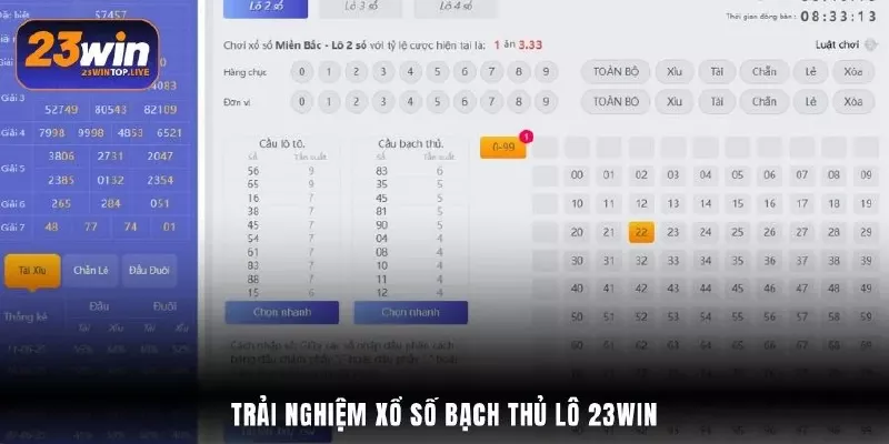 Trải nghiệm xổ số bạch thủ lô 23Win